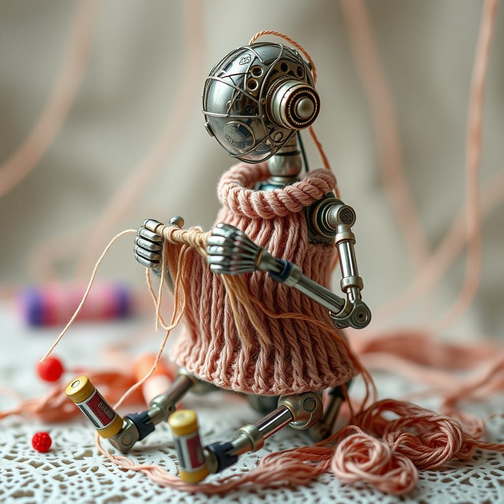 Whimsical Automaton Knits Cozy Sweater in Mixed-Media Master...