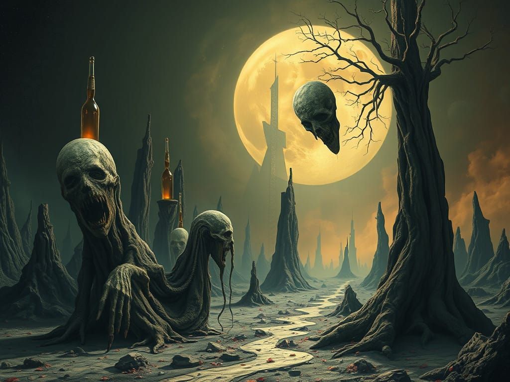 Disturbing Dreamscapes in Dark Art Style