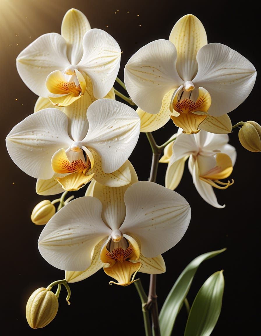 Vanilla Bean Orchid in Hyper-Realistic Digital Art