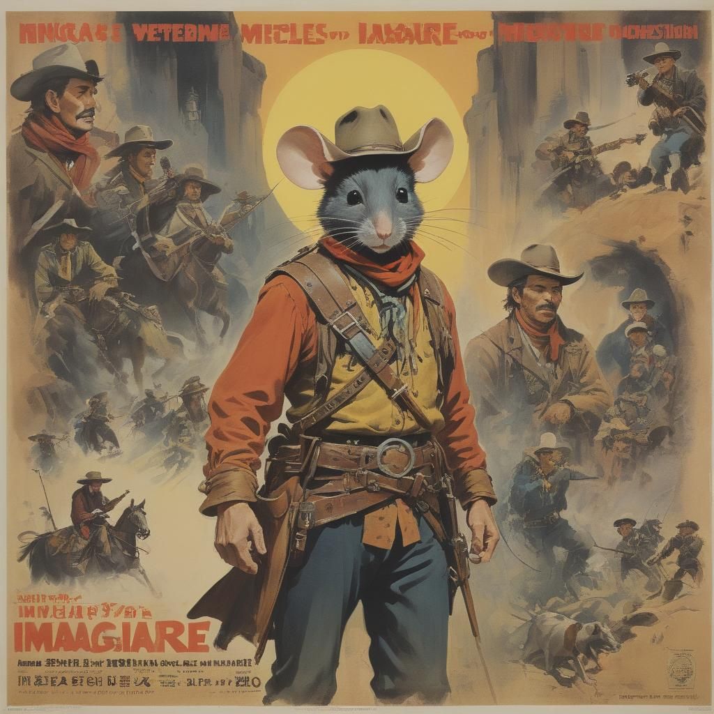Mice in Western Movie Posters: Saryan and Onchi Style