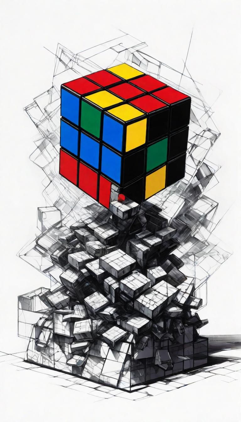 Rubik's Cube in Jamie Hewlett Style