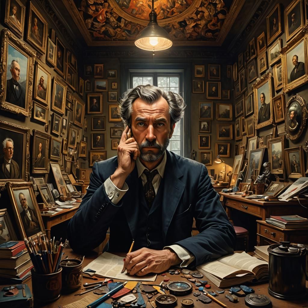 Introspective Self-Portrait in Surrealist Style