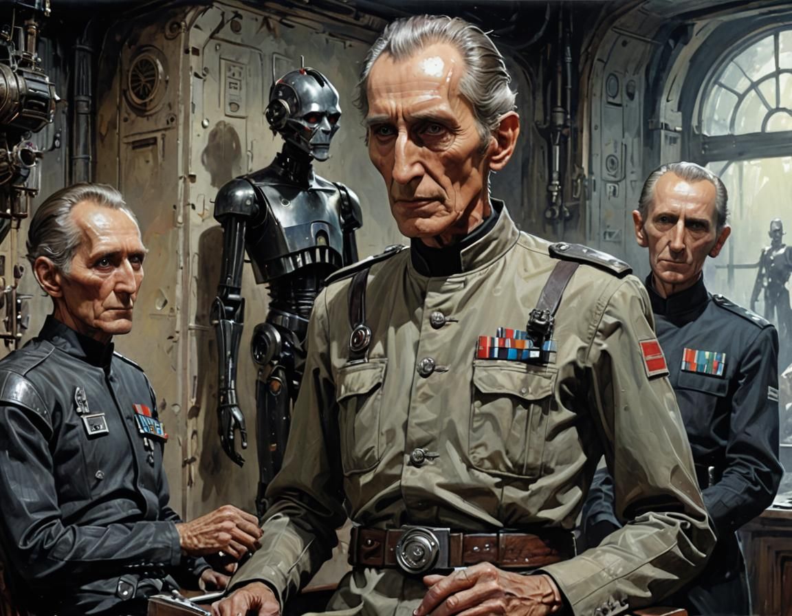Grand Moff Tarkin Portrait with Embarrassed Expression