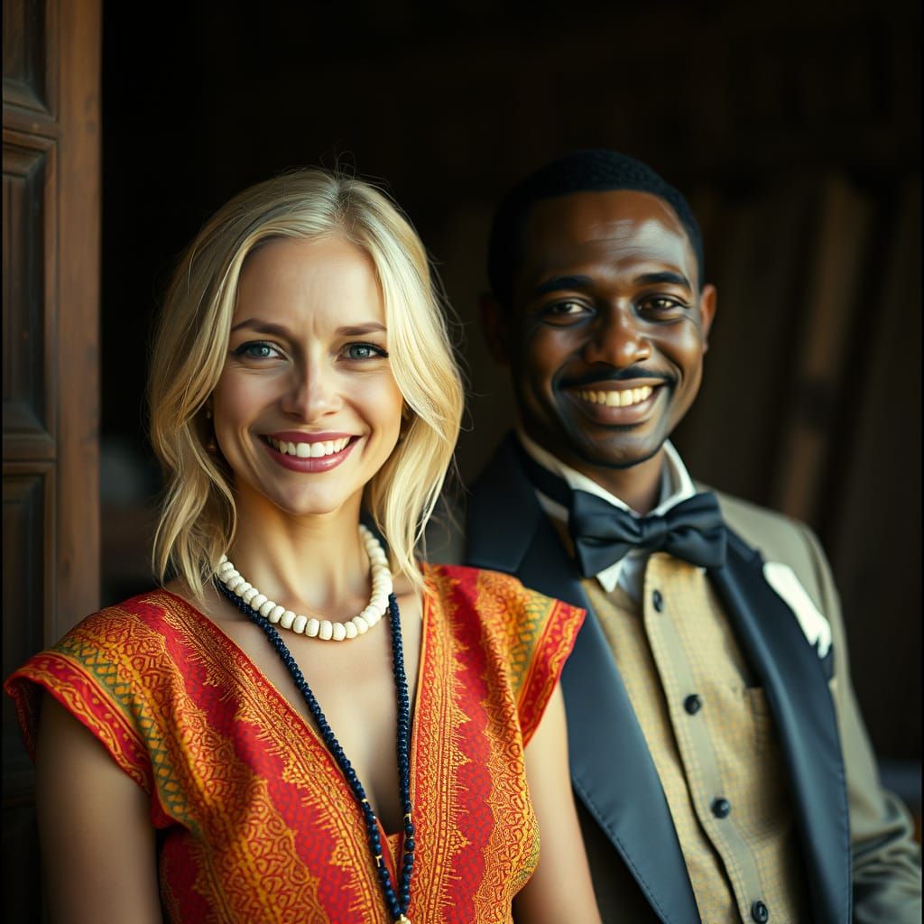 Congolese Wedding Portrait in Cinematic Style