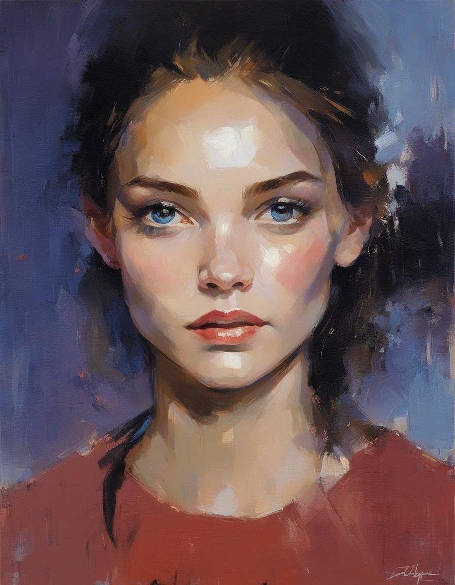 Impressionistic Portrait of Figure with Delicate Brushwork