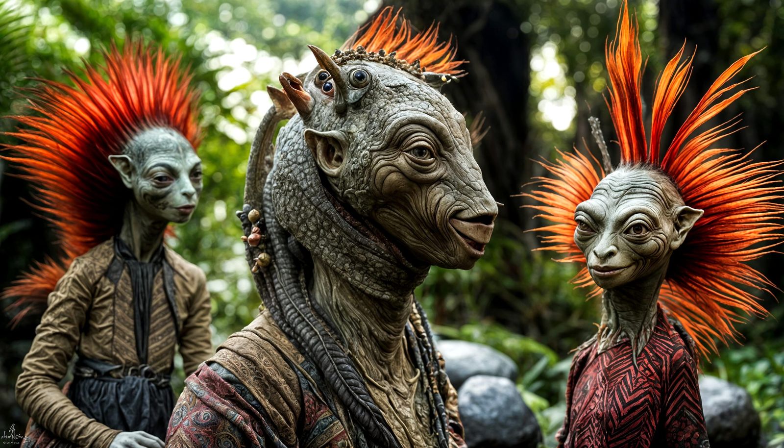 Exotic Aliens Celebrate in Surreal Restaurant