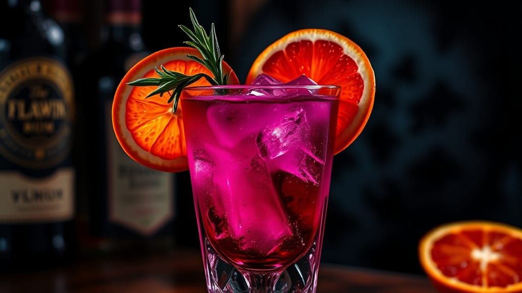 Vibrant Vampire Cocktail in Comic Book Style