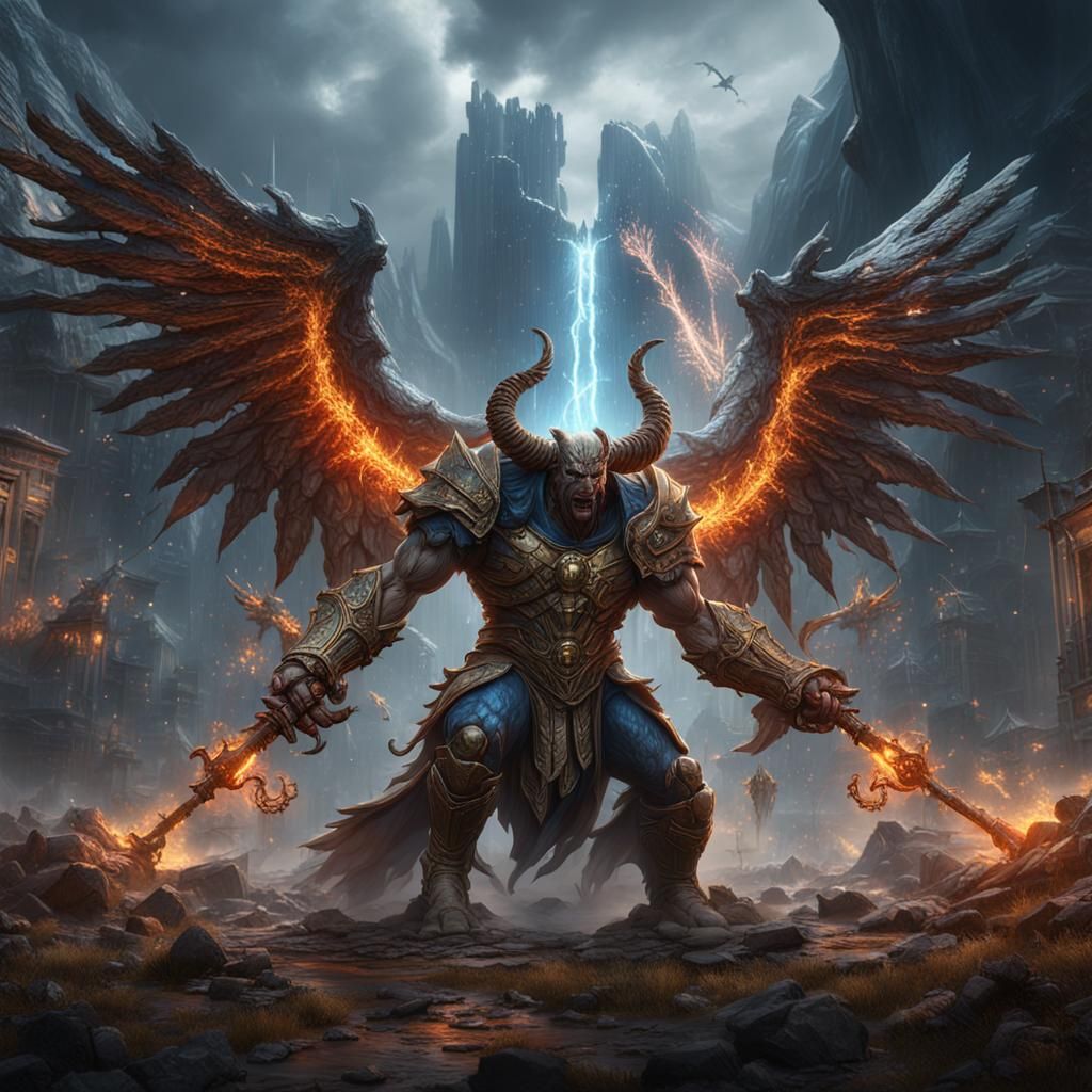 Aggressive USA God: Detailed Matte Painting