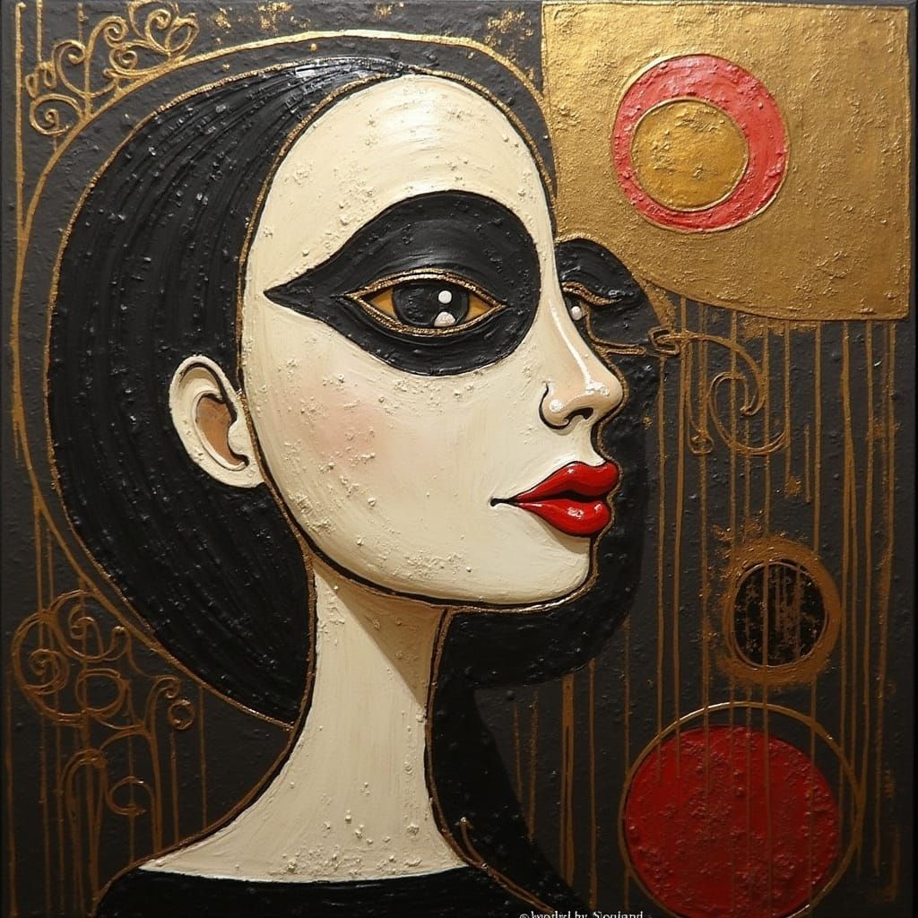 Abstract Women in Style of Rothko, Kandinsky, and Banksy