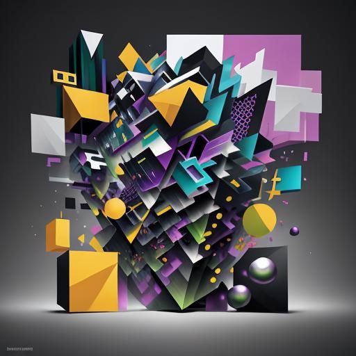 Cubist Wind Rain Sun Thunder Lightning Moon