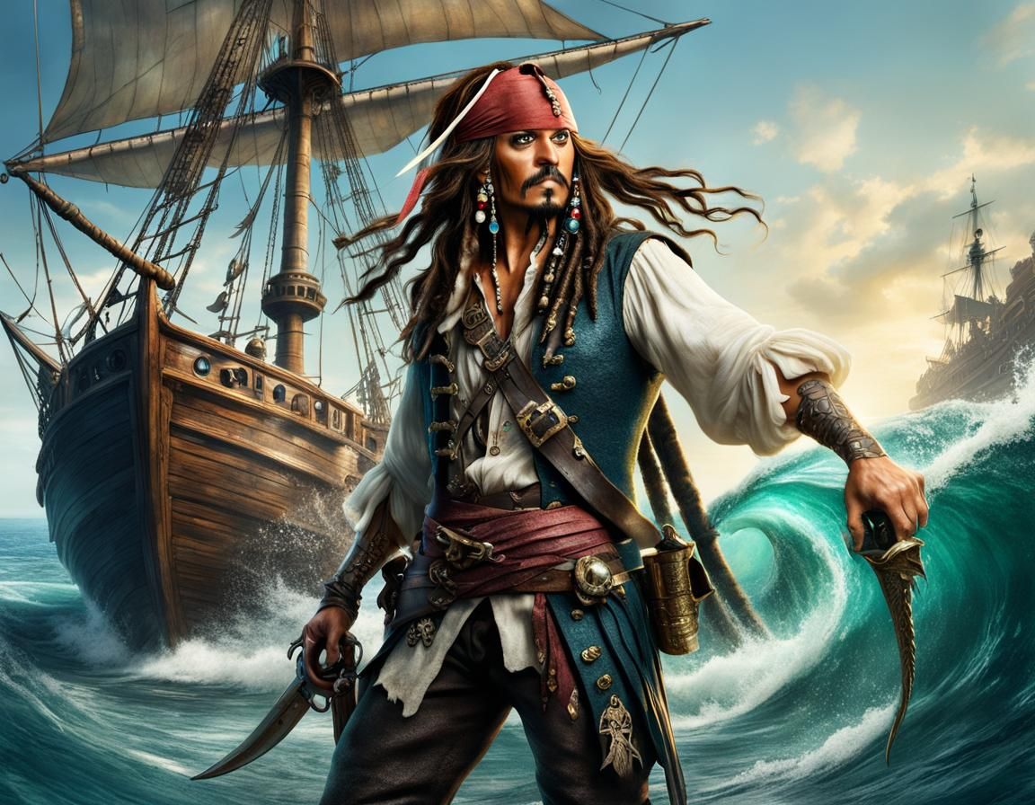 Pirate and Mermaid in Monge Style