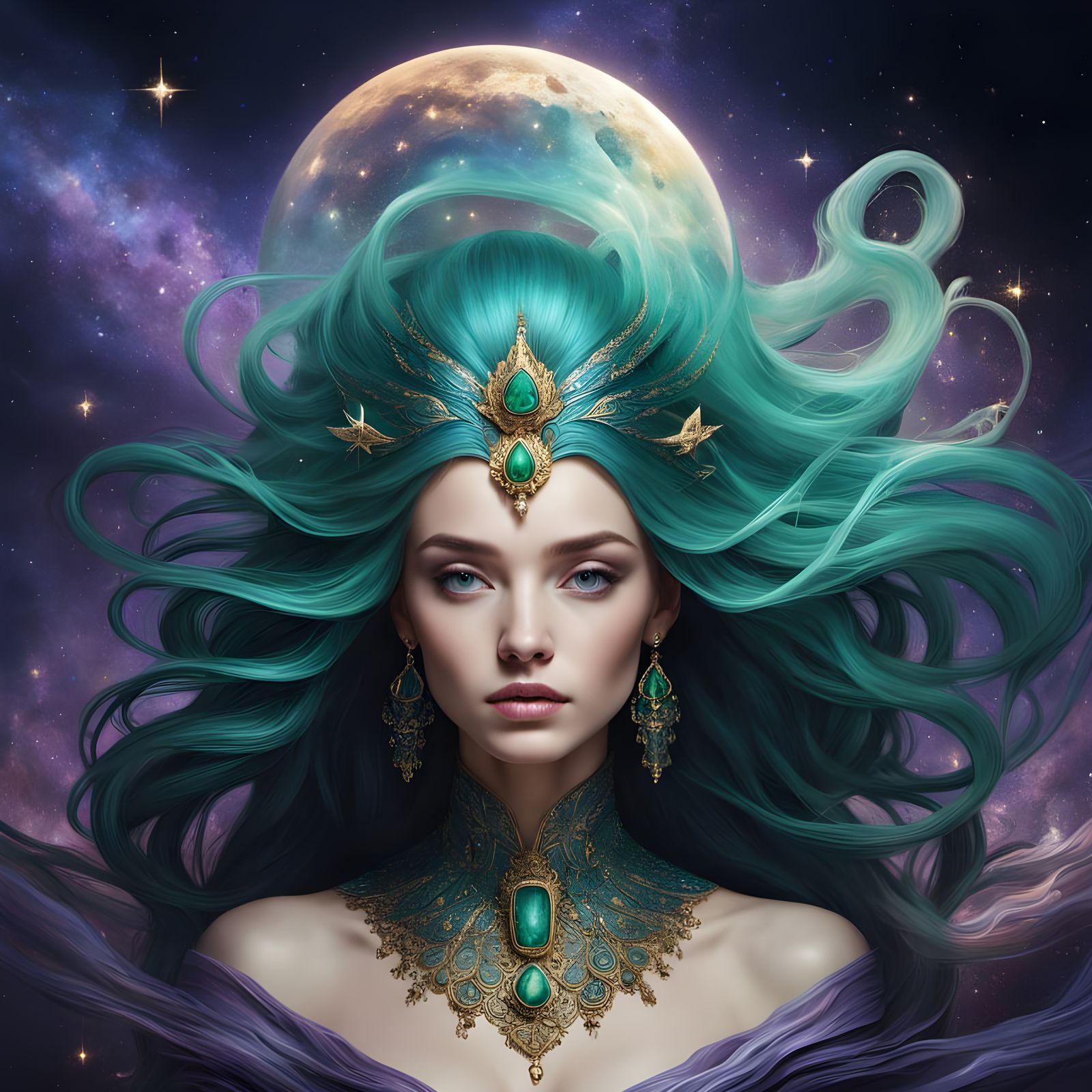 Meteor Princess in Ocean Waters as Oil Painting