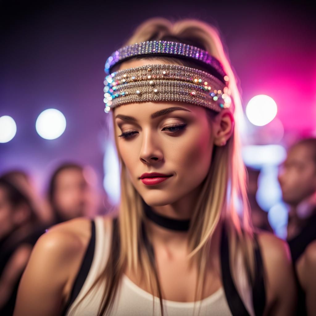 Woman at EDM Concert in Bokeh Photography Style