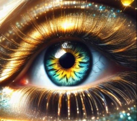 Macro Eye Photo with Sunburst Iris Pattern