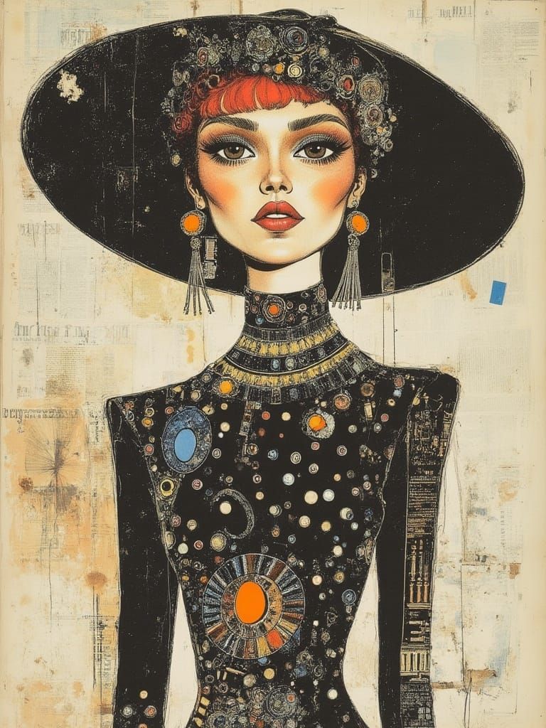 Carmen Dell’Orrifice in Magical Realism Fashion Sketch