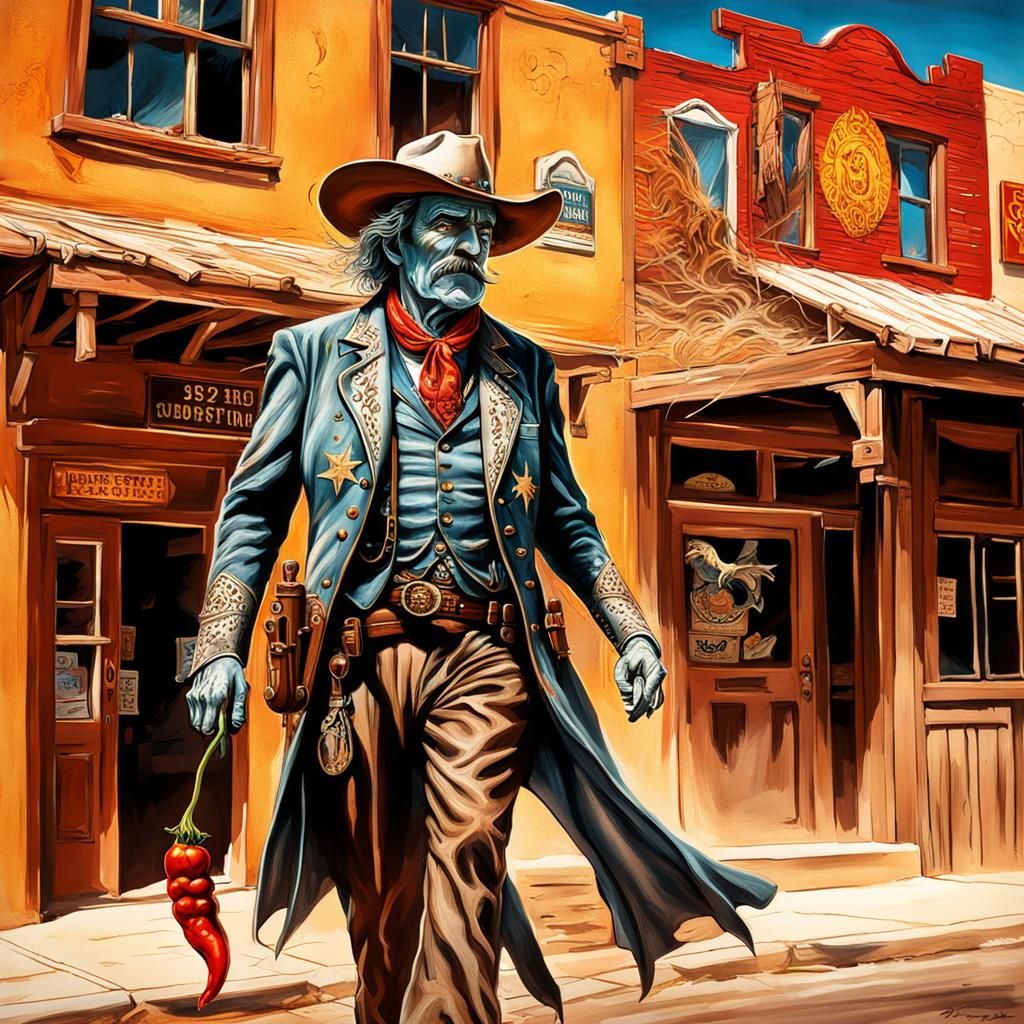 Ghost Pepper Sheriff in Dusty Old West Town