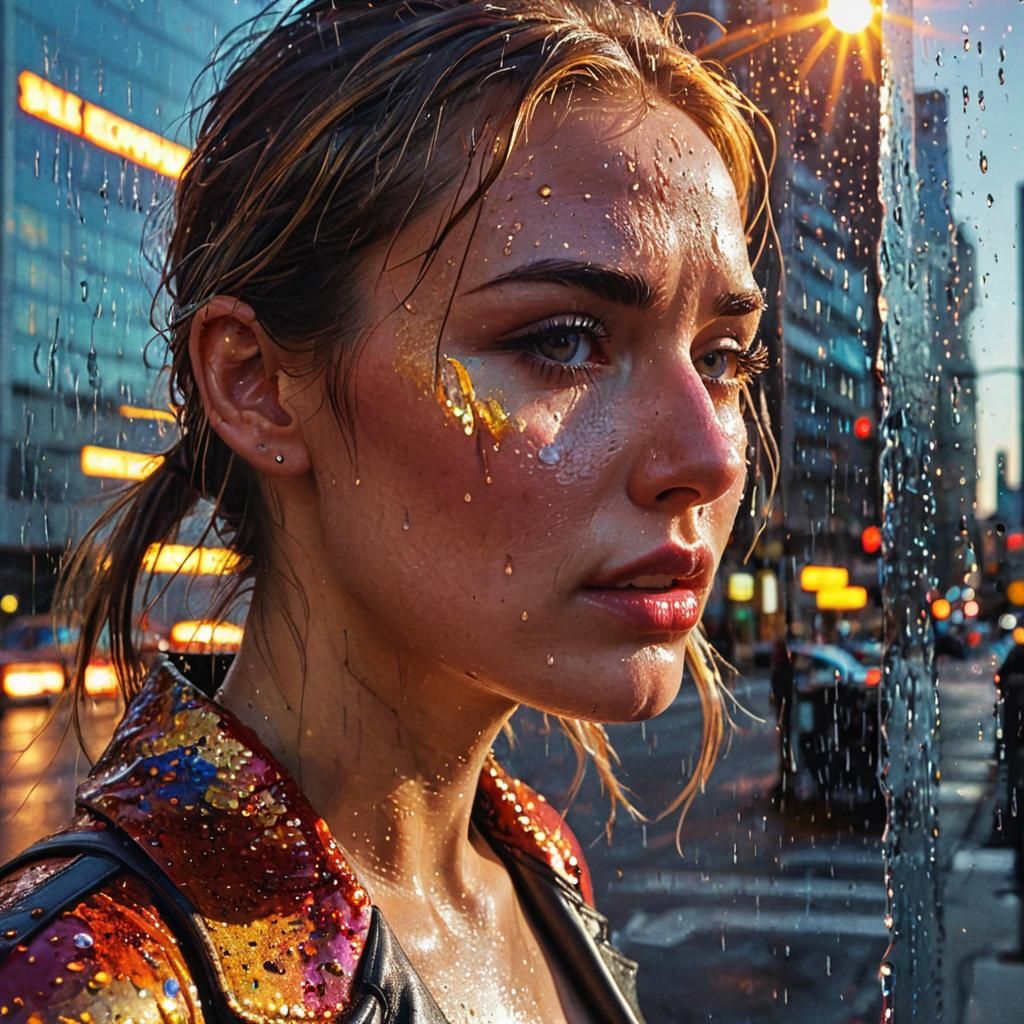 Pop Art: Crying Woman at Sunrise