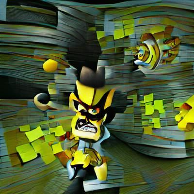 Cartoon Mad Scientist in Laboratory