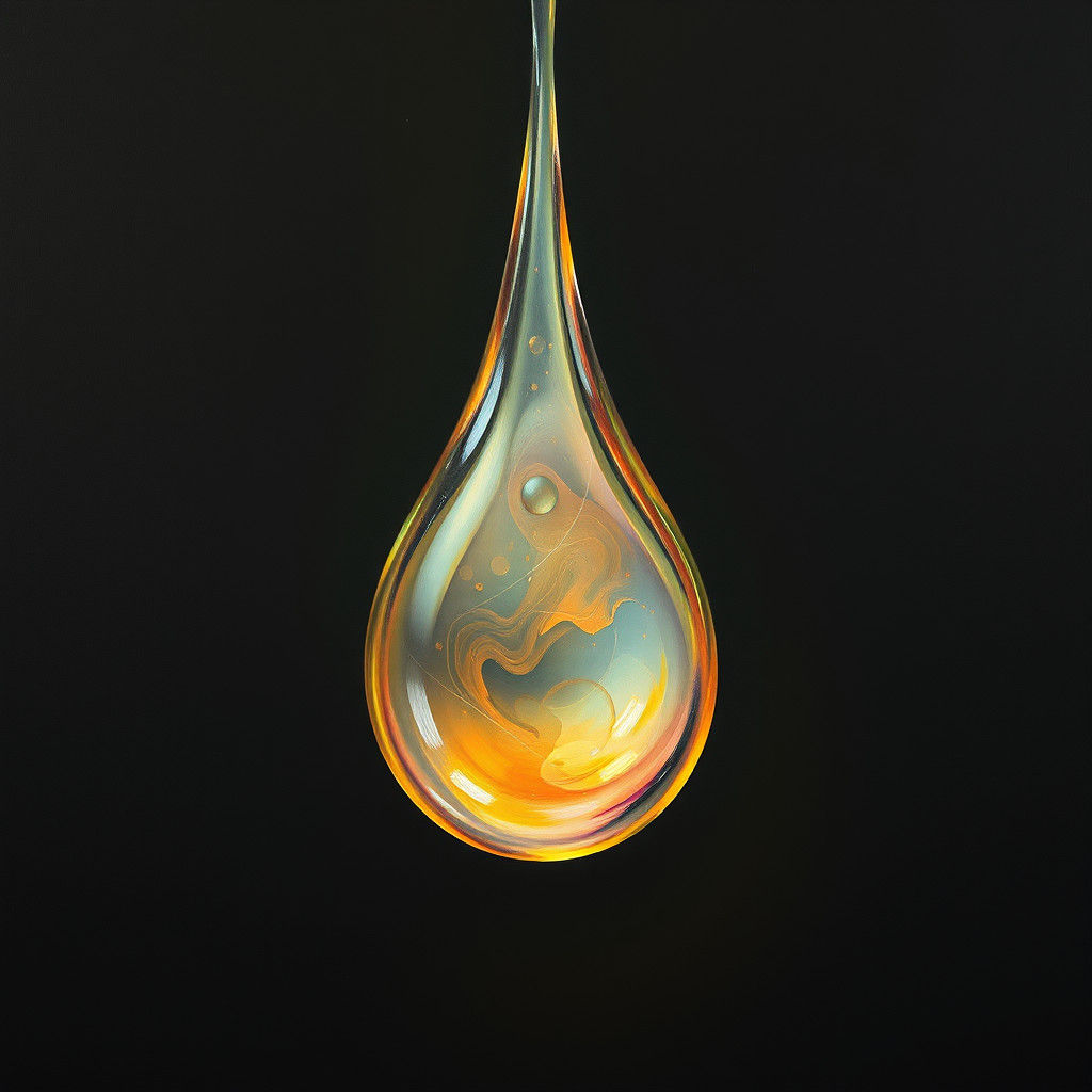 Sentient Oil Droplet in Abstract Expressionism Style