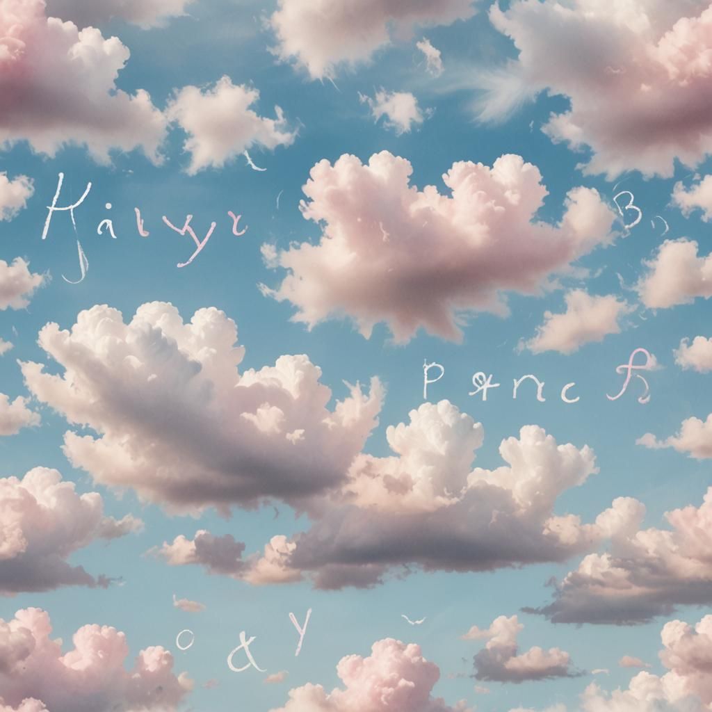 Letters in Watercolor Clouds with Soft Focus