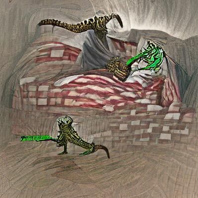 Argonian Warrior Confronts a Nightmare