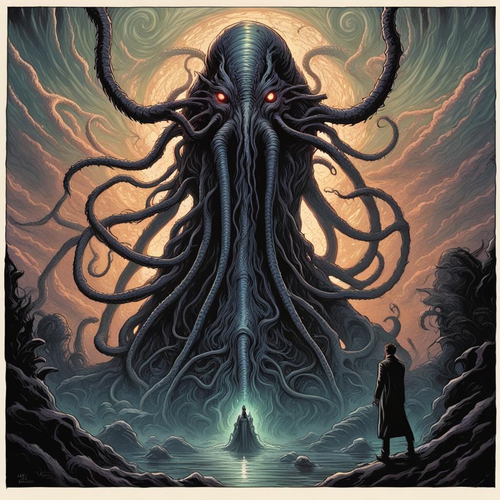 Nyarlathotep in Comic Book Art Style