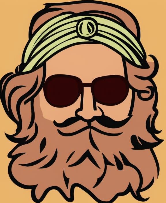 Hippie Golfer with Woodsman Beard and Cannabis Headband