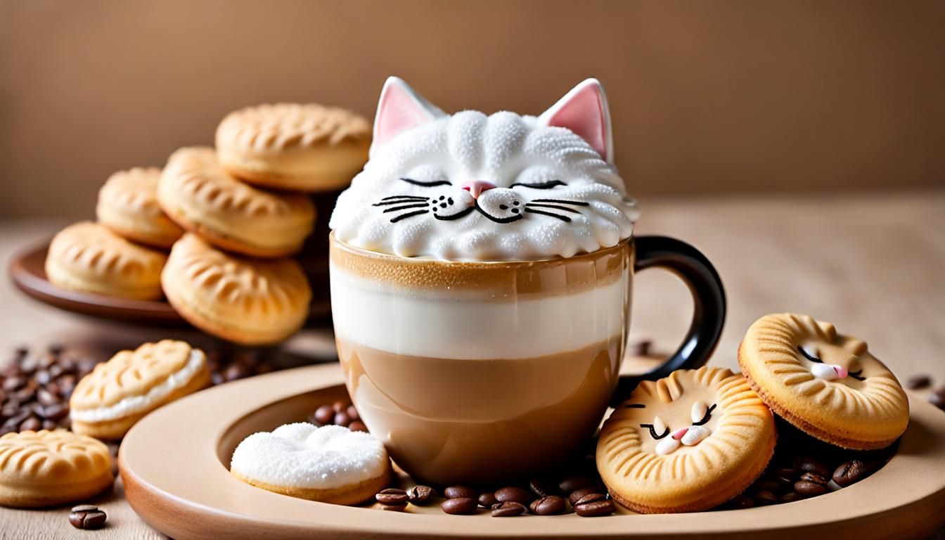 Puffy fluffy 3D latte art