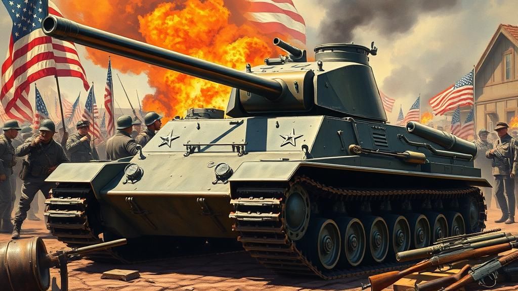 Patriotic Armored Tank in Gilded Age War Poster