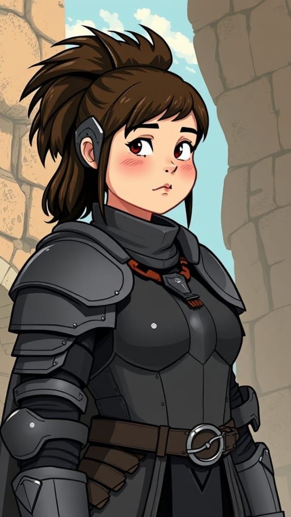 Cartoon Brienne of Tarth in armour