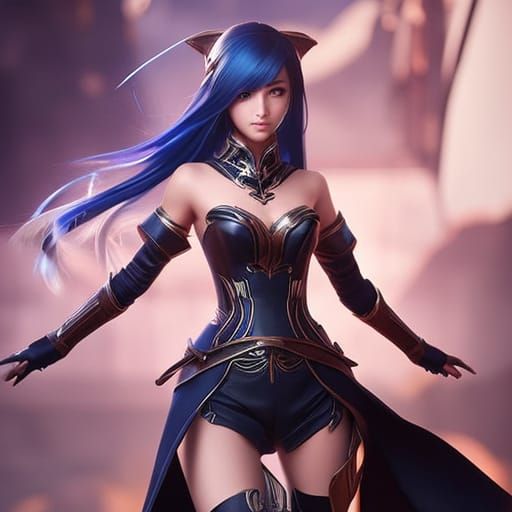 Cyberpunk Fox-Girl Portrait in Pastel-Goth Style