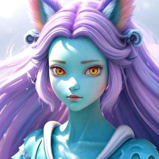 Adorable Rainbow Fantasy Creature in 3D Rendering