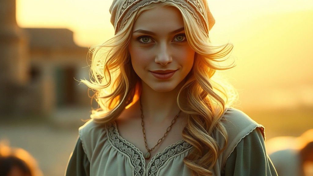 Enigmatic Peasant Woman with Alluring Smile