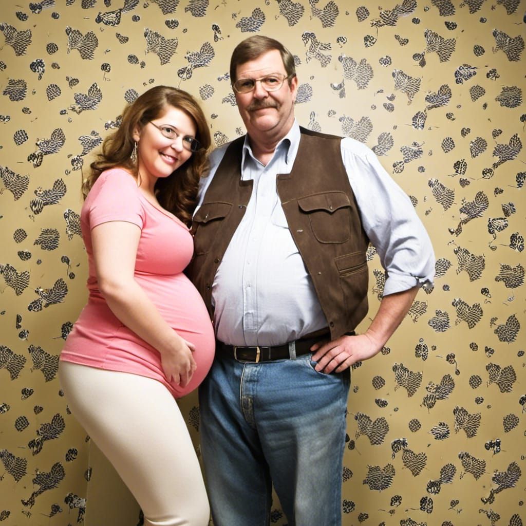 Obese Man and Attractive Woman Portrait