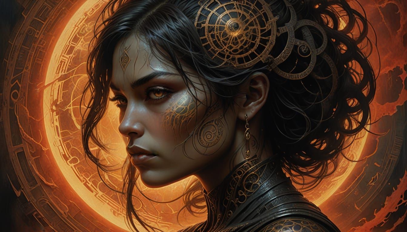 Nordthra Goddess Contemplates Cosmic Destiny