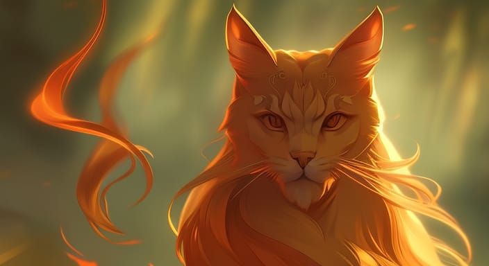 Detailed Portrait of a Flame Point Cat Person