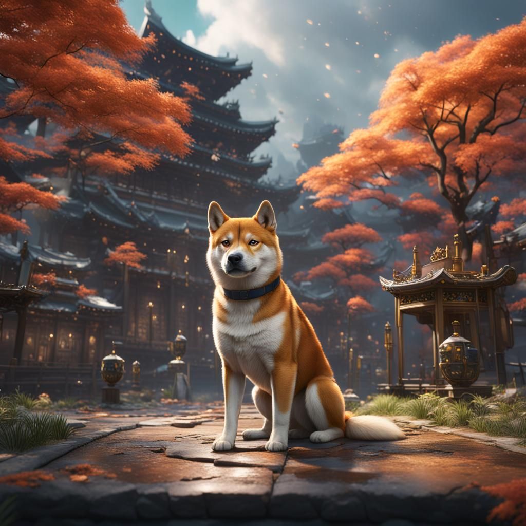 Fantastical Shiba Inu Digital Painting