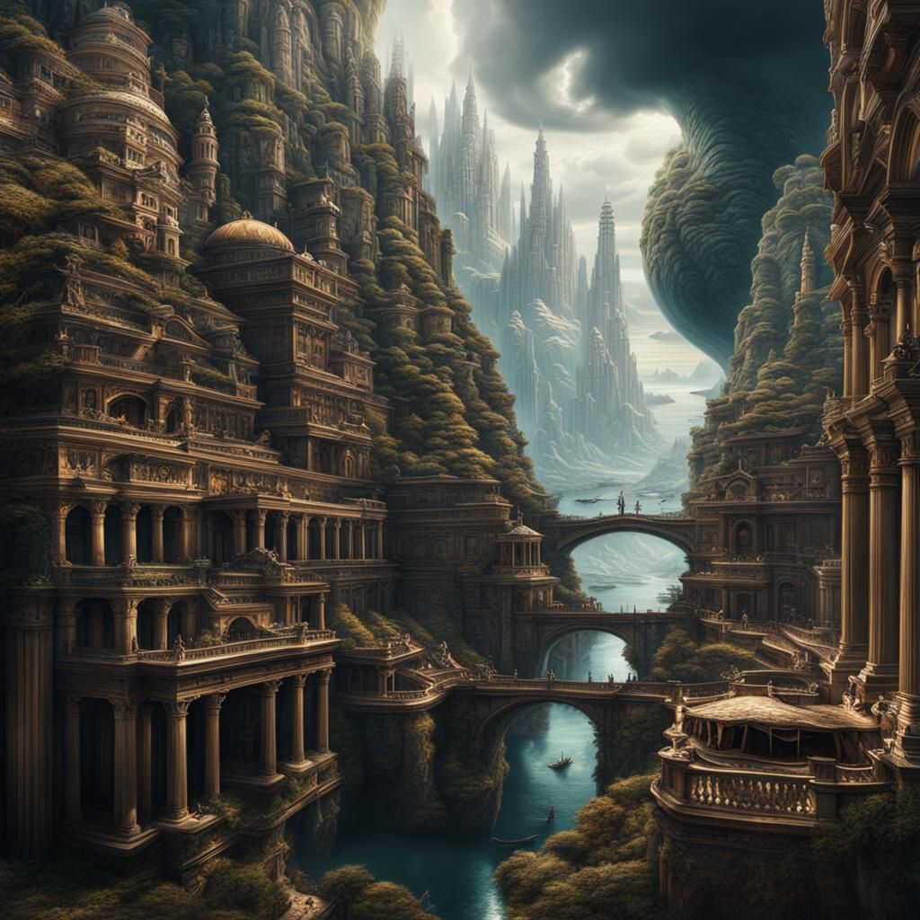 Intricate Optical Illusions in a Digital Matte Painting