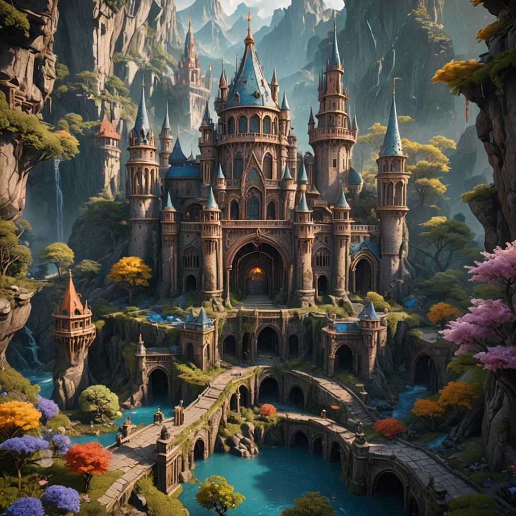 Fantastical Detailed Matte Painting in Deep Color