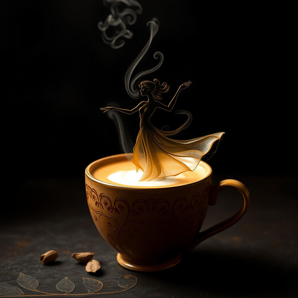 Latte Art: Dancing Woman in Steaming Coffee