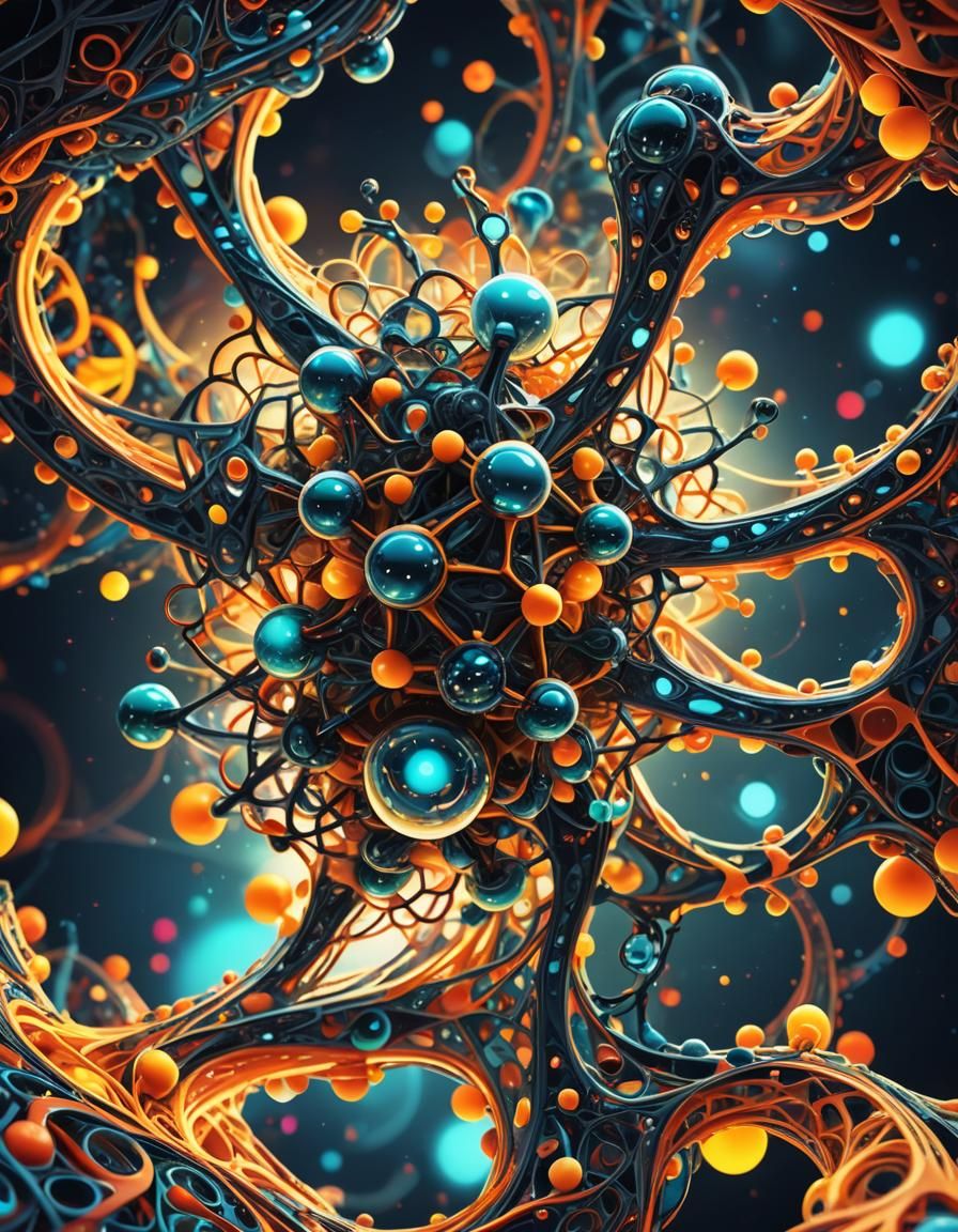 Futuristic Molecular Education Structure in Digital Art