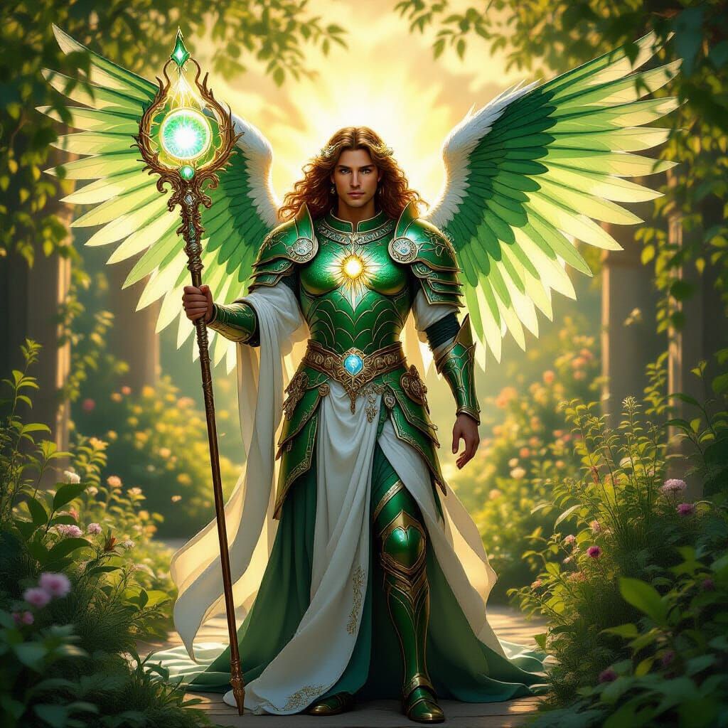 Archangel Raphael in Emerald Armor