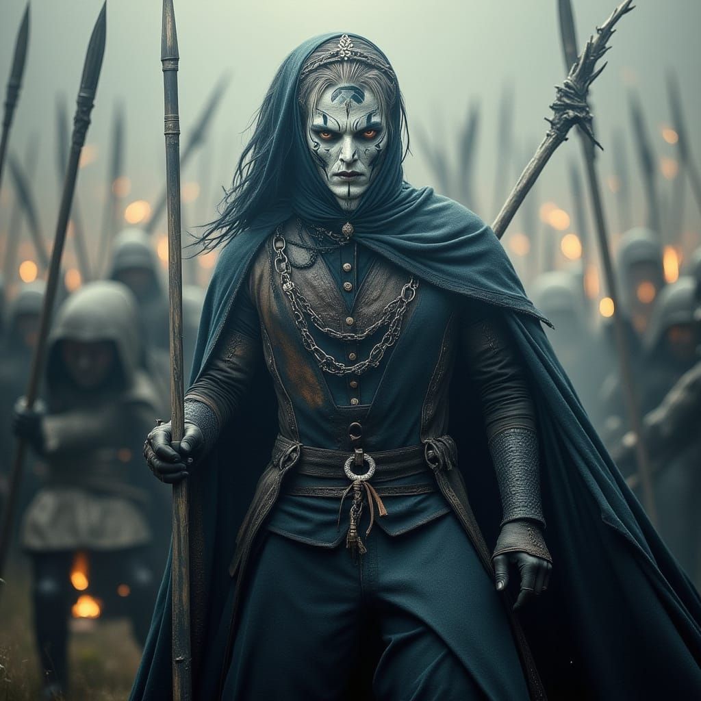 William Wallace Braveheart Leads Army in Dark Portrait