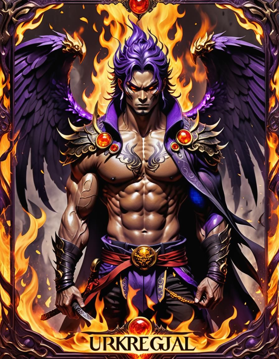 Dark Fantasy Yokai in Fiery Turmoil