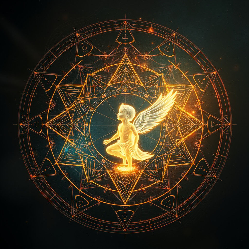 Luminous Circle of Archetypes with Ethereal Child Forms