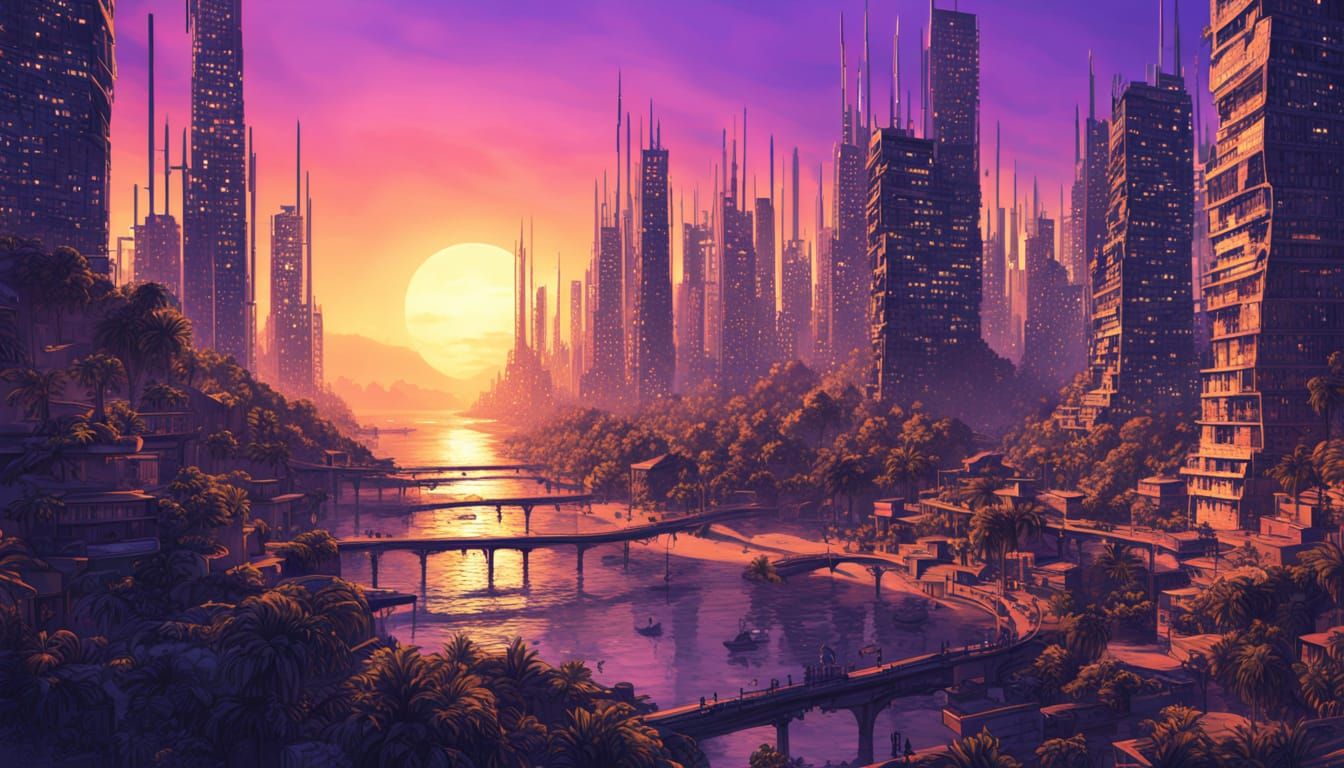 Ethereal City Emerges from Binary Code