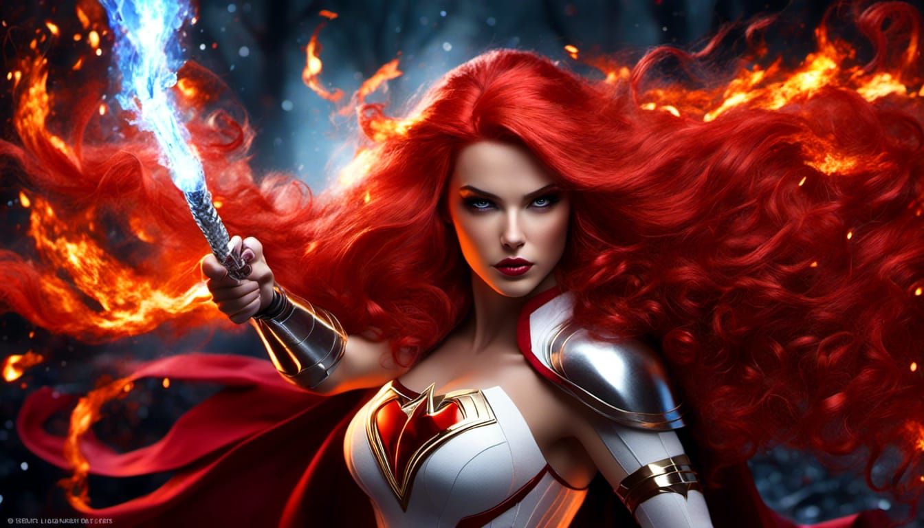 Elemental Superheroine: Fire and Ice Powers