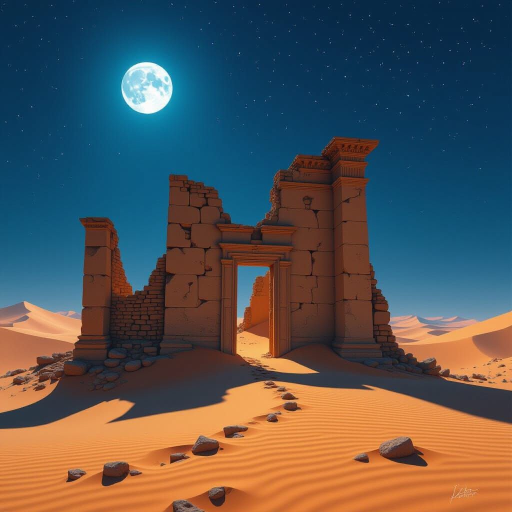 desert ruins revealed by shifting sands