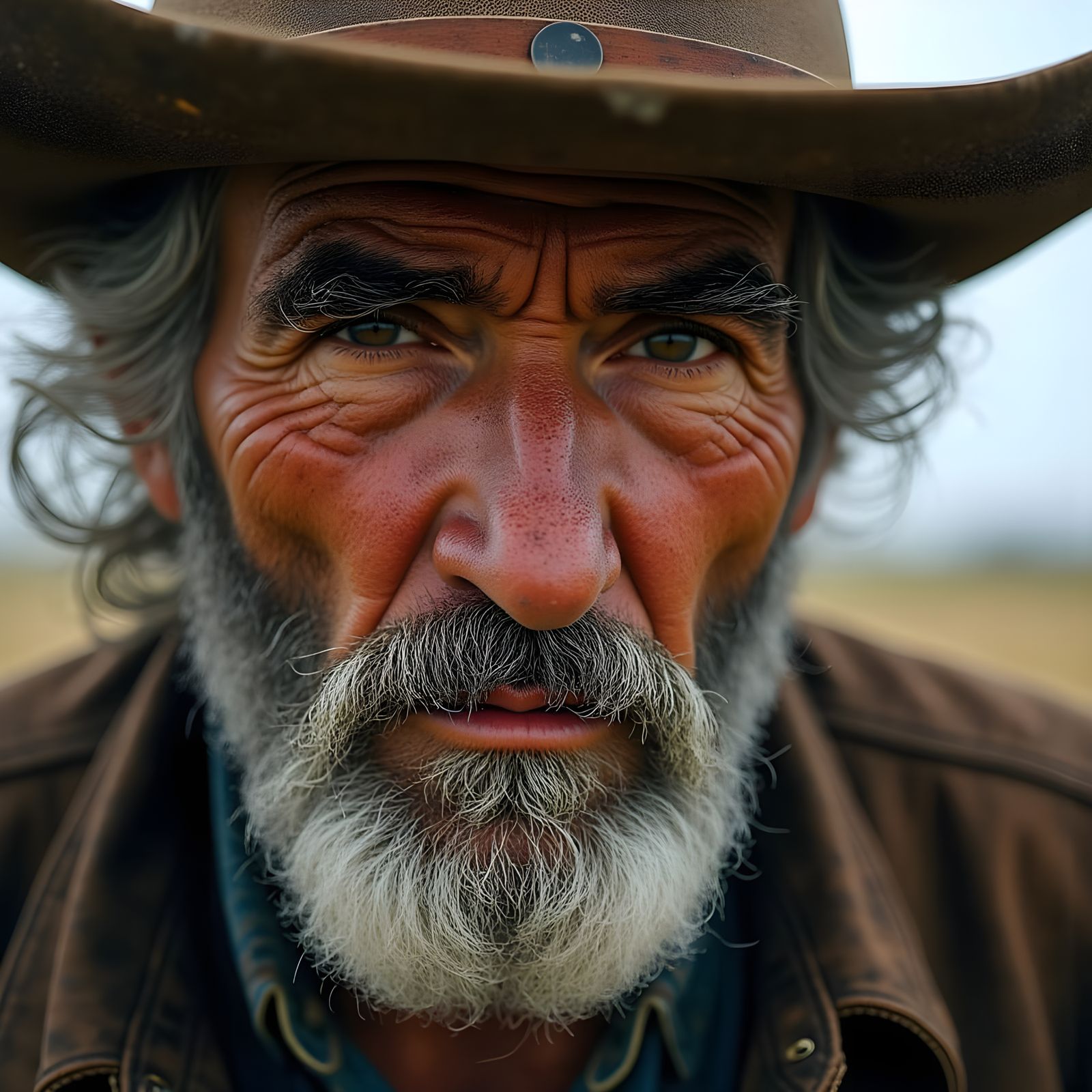 Aging Cowboy Rancher in Gritty Realism