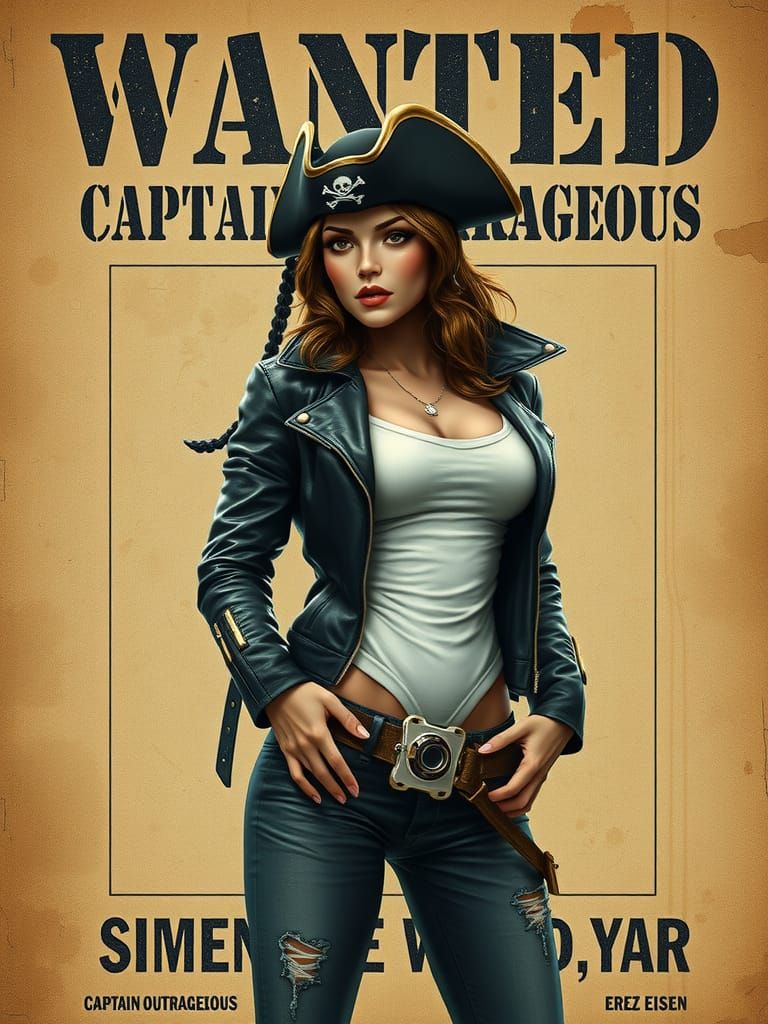 Wanted: Space Pirate Captain Outrageous, Photorealistic Port...